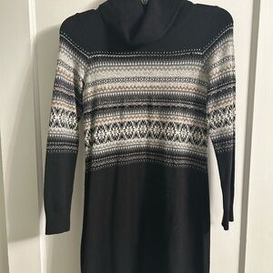 Loft Women's Black fair isle Sweater dress